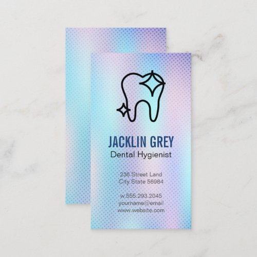 Sparkle Tooth  Dentistry  Colorful Shimmer Business Card