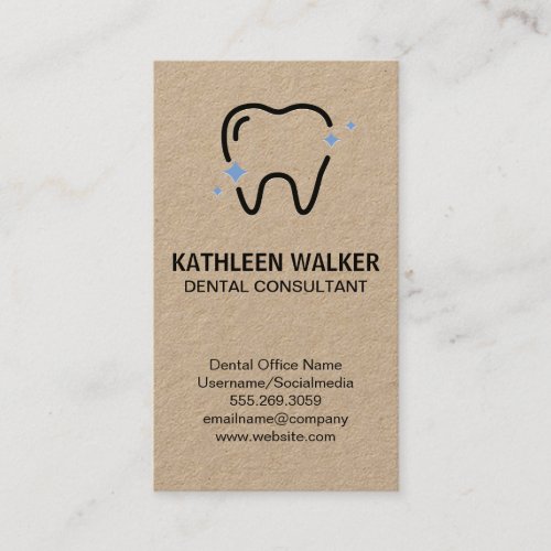 Sparkle Tooth Logo  Dental Tools Business Card