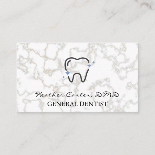 Sparkle Tooth  Marble Business Card