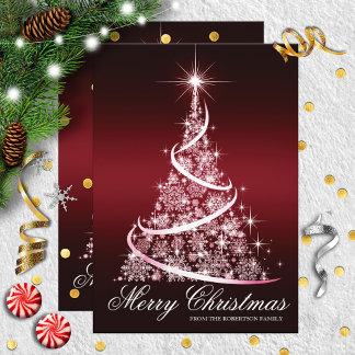 Sparkle Tree Elegant Christmas Card