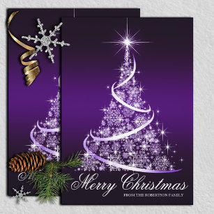 Sparkle Tree Elegant Christmas Card