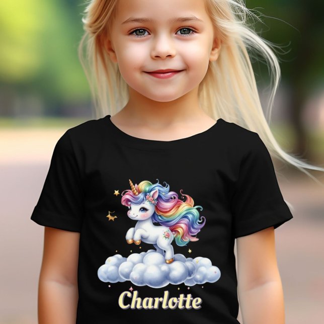 Sparkle unicorn magical cloud name black T-Shirt (Creator Uploaded)