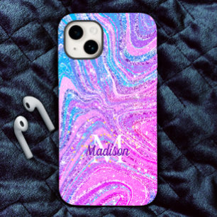 Sparkle unicorn rainbow girly marble art Case-Mat iPhone 15 Case