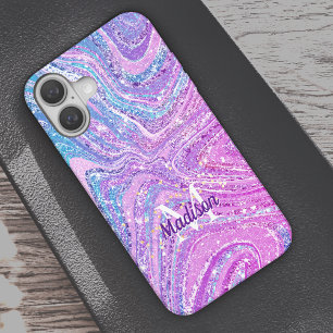 Sparkle unicorn rainbow girly marble art  Case-Mat iPhone 16 Case
