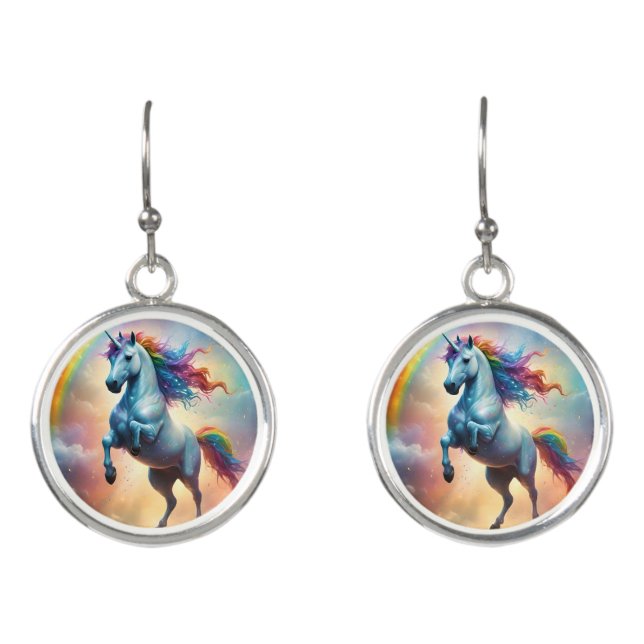 Sparkle Unicorn Rainbows, Earrings (Front)