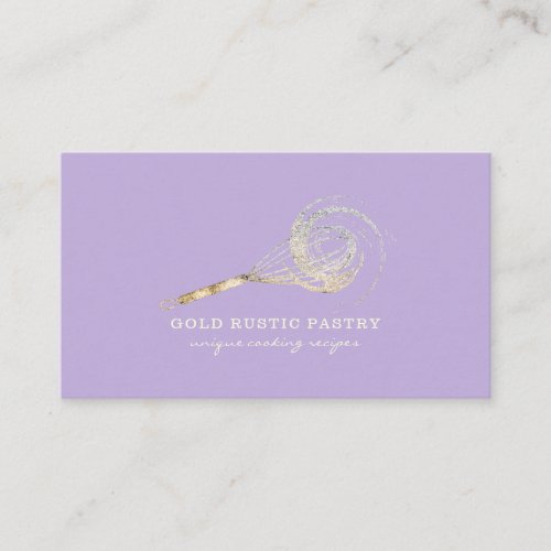 Sparkle Whisk Glitter Gold Bakery Glitz purple Business Card