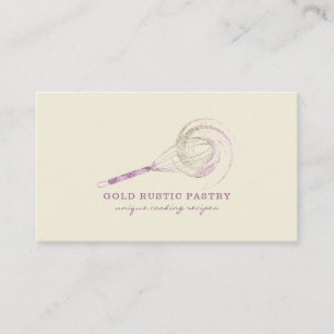 Sparkle Whisk Glitter Rose Gold Bakery ivory Business Card