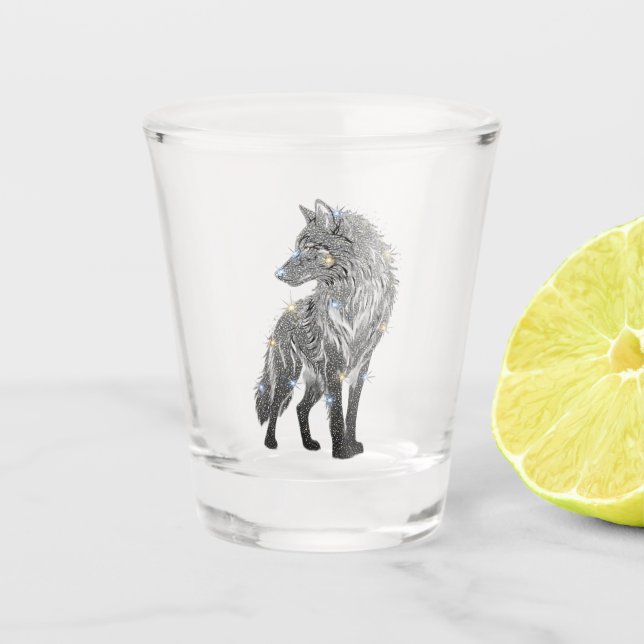 Sparkle wolf sot glass (Front)