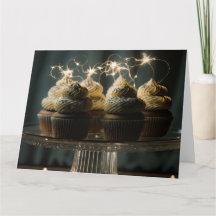Sparkler Cupcakes on Tray