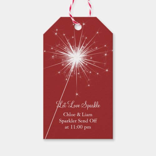 Sparkler in Red Gift Tag