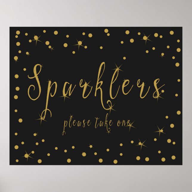 Sparkler please take one in  sign gold and black (Front)