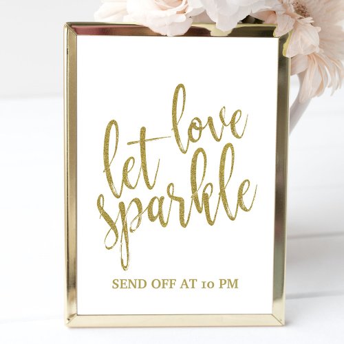 Sparkler Send Off Gold Affordable Wedding Sign Invitation