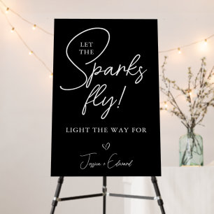Sparkler Send Off Let The Sparks Fly Black White Foam Board