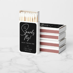 Sparkler Send Off Let The Sparks Fly Black White Matchboxes