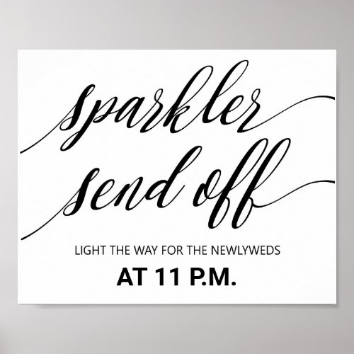 Sparkler send off sign 8x10 horizontal poster