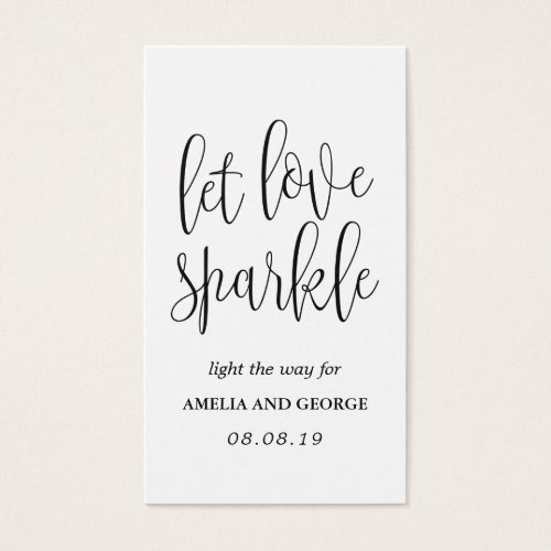 Sparkler Send off Tags Lovely Calligraphy