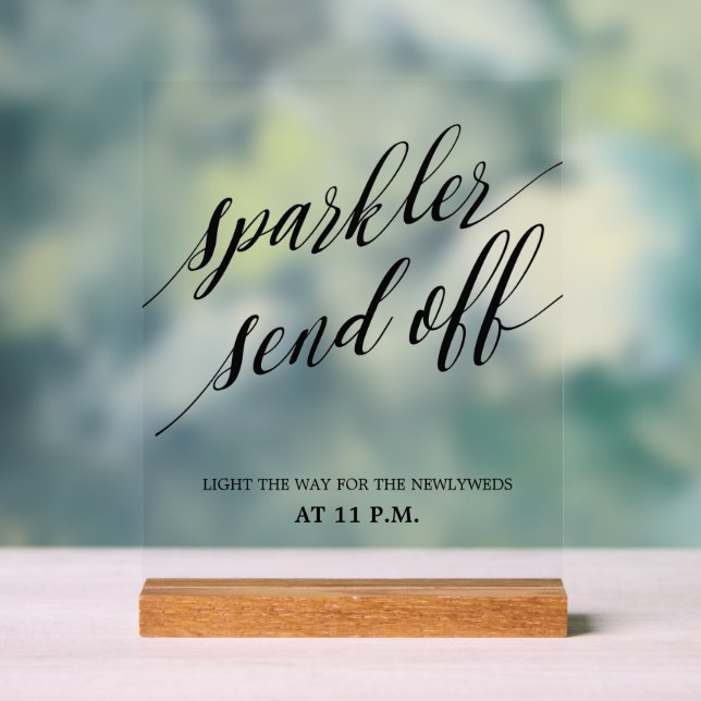Sparkler send off Wedding  Acrylic Sign (Neutral)