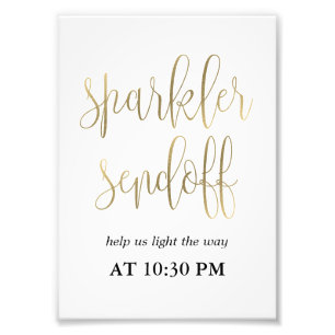 Sparkler Sendoff Sign Choose Your Size Faux Gold