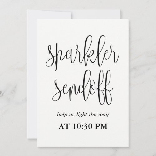 Sparkler Sendoff Sign _ Lovely Calligraphy Invitation