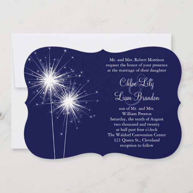 Sparkler Wedding Invitation 2 (Front)