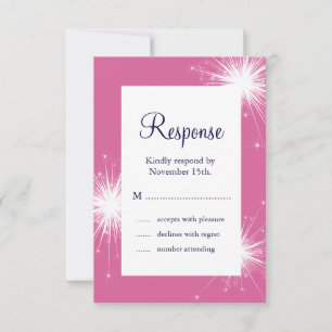 Sparkler Wedding RSVP (pink)