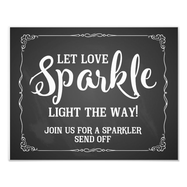 sparkler wedding sign chalkboard (Front)