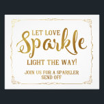 sparkler wedding sign gold<br><div class="desc">elegant Ivory Rose wedding party</div>