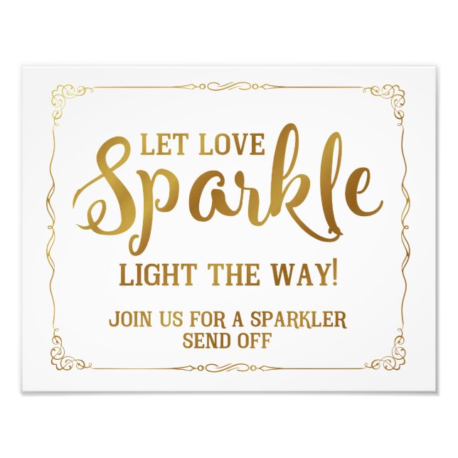 sparkler wedding sign gold (Front)