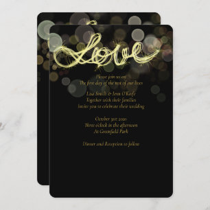 Sparkler Writing Love Wedding Invitations