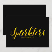 "Sparklers" Faux Gold Foil Chic Wedding Sign (Front/Back)