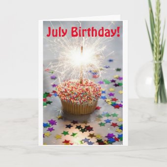 *SPARKLERS GALORE* JULY BIRTHDAY CARD Zazzle