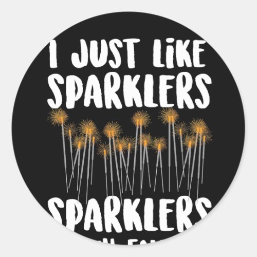 Sparklers My Favorite July 4th Fireworks Classic Round Sticker