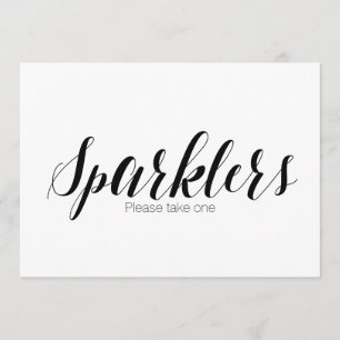 "Sparklers Please take one" Wedding Sign Invitation