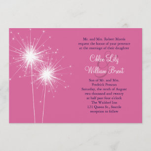 Sparklers Wedding Invitation (pink)