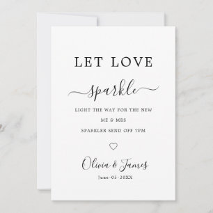 Sparklers Wedding Send Off Sign Template, Invitation