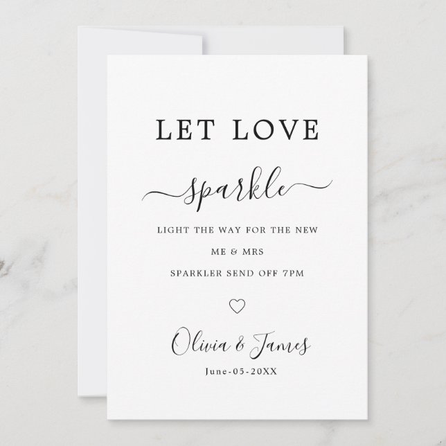 Sparklers Wedding Send Off Sign Template, Invitation (Front)
