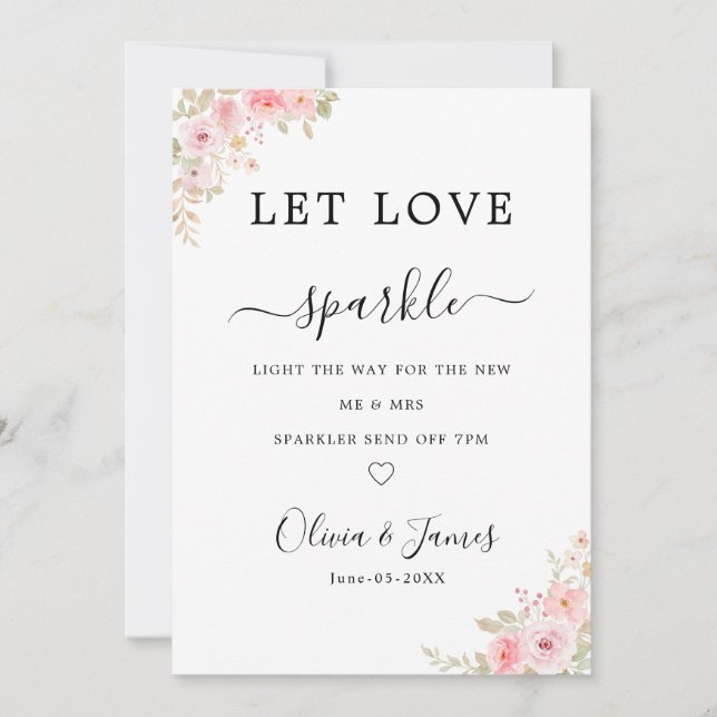 Sparklers Wedding Send Off Sign Template, Invitation (Front)