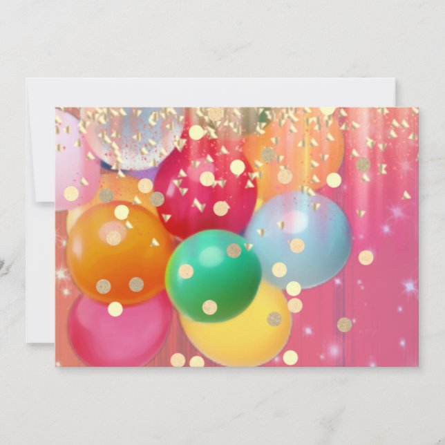 Sparkles and Balloons  Note Card (Front)