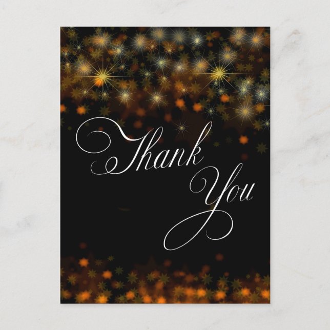 Sparkles and Stars colorful Thank You Postcard (Front)