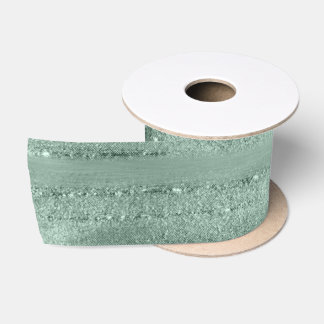 Sparkles - Brush Strokes Mint Green   3" Satin Ribbon