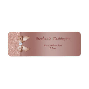 Sparkles & Glamor, Rose Gold Birthday Party Label