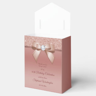 Sparkles & Glamour, Rose Gold Birthday Party Favor Boxes