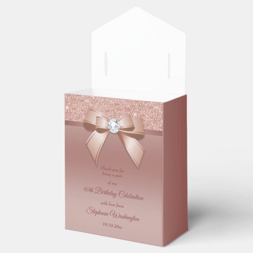 Sparkles  Glamour Rose Gold Birthday Party Favor Boxes