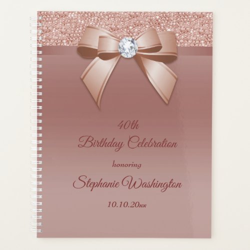 Sparkles  Glamour Rose Gold Birthday Party Planner