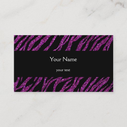 Customizable Sparkles &amp; Glitter zebra print Business Card