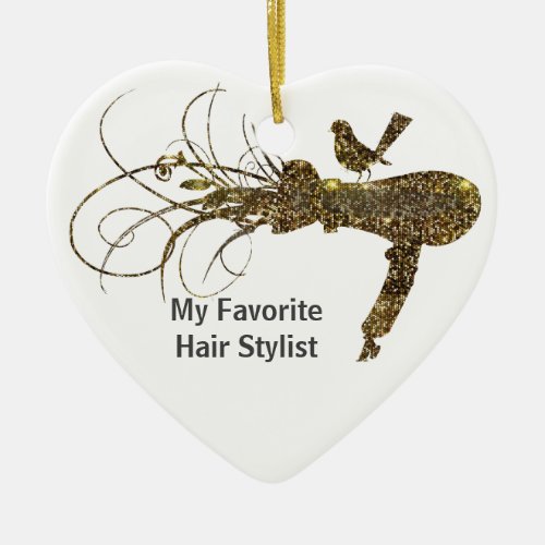 Sparkles Hair Stylist Salon Hair Dryer with Birdie Ceramic Ornament