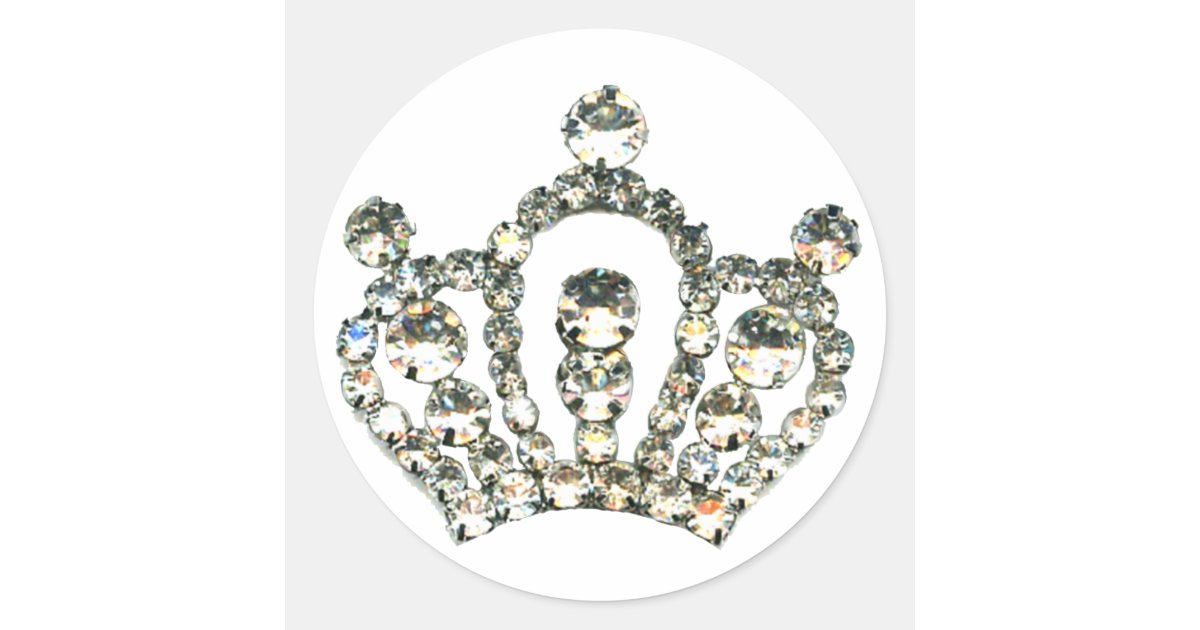 Sparkles of a Tiara Classic Round Sticker | Zazzle