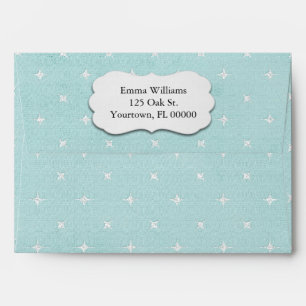 sparkles on pastel aqua envelope