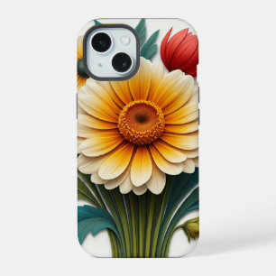 Sparkles Petals: A 4D Floral Fantasy iPhone 15 Case