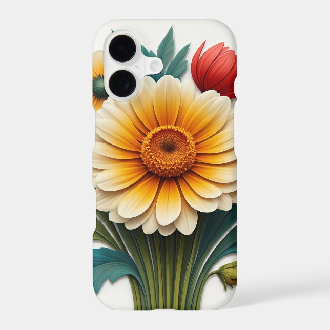 Sparkles Petals: A 4D Floral Fantasy iPhone Case (Back)